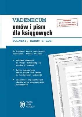 Okładka książki Vademecum umów i pism dla księgowych