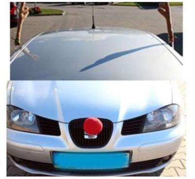 Opakowanie Dekoracja na samochód rogi renifera i nos