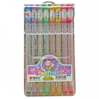 Opakowanie Długopisy żelowe brokatowe M&G 8 kolorów