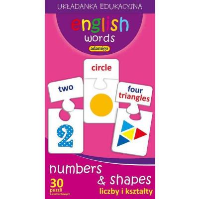 English words Liczby i kształty. Autor: Adamigo. SmakLiter.pl Okładka książki English words Liczby i kształty