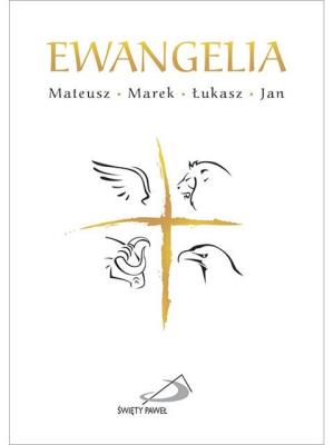 Okładka książki Ewangelie (4 ewangelie) biała z krzyżem