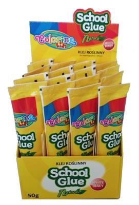 Opakowanie Klej szkolny roślinny w tubie 50g display 16 sztuk