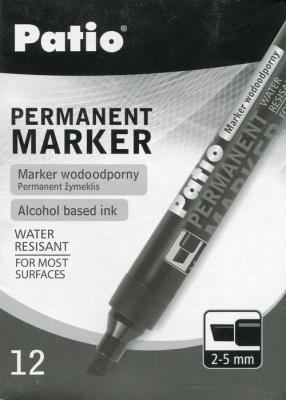 Opakowanie Marker permanentny ścięta końcówka czarny 12 sztuk