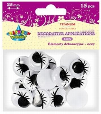 Okładka książki Oczy -elementy dekoracyjne 25mm (15 szt)