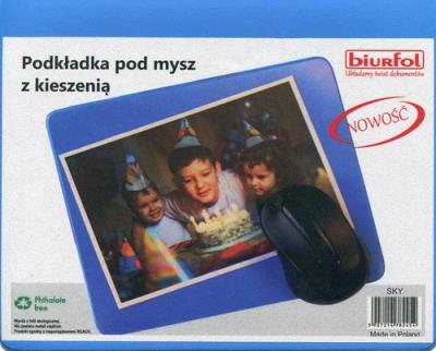 Opakowanie Podkładka pod mysz z kieszenią niebieska