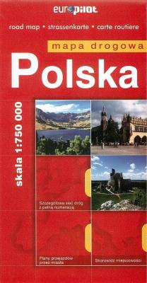 Polska mapa drogowa 1:750 000. Autor: Opracowanie zbiorowe. SmakLiter.pl Okładka książki Polska mapa drogowa 1:750 000
