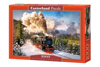 Puzzle 1000 Kolej parowa CASTOR. Wydawca: Castorland. SmakLiter.pl Opakowanie Puzzle 1000 Kolej parowa CASTOR