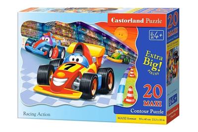 Puzzle 20 maxi Racing action CASTOR. Wydawca: Castorland. SmakLiter.pl Opakowanie Puzzle 20 maxi Racing action CASTOR