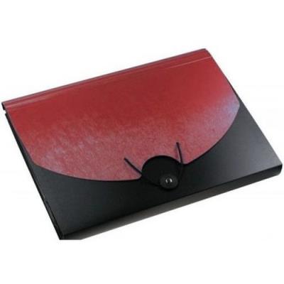 Opakowanie Teczka A4 z gumką i przegródkami bordowo-czarna