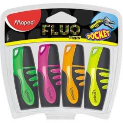 Opakowanie Zakreślacz Fluo Peps pocket mix 4 kolory MAPED
