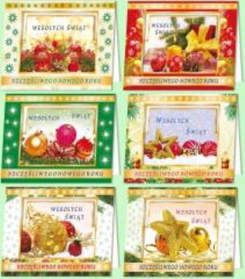 Opakowanie Karnet B6 Boże Nar. 3D Świecki (10sz) MIX