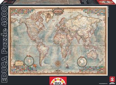 Opakowanie Puzzle Świat mapa stylizowana Executive 4000 elementów