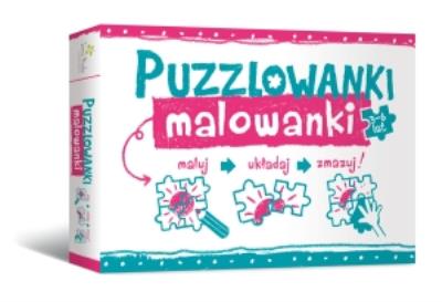 Puzzlowanki malowanki. Maluj. Układaj. Zmazuj. Autor:   Praca zbiorowa. SmakLiter.pl Okładka książki Puzzlowanki malowanki. Maluj. Układaj. Zmazuj