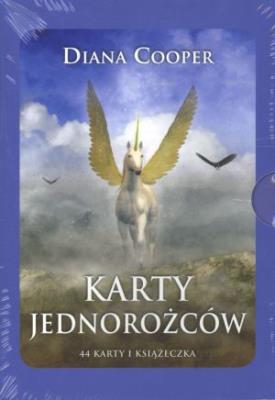 Karty jednorożców. Autor: Diana Cooper. SmakLiter.pl Okładka książki Karty jednorożców