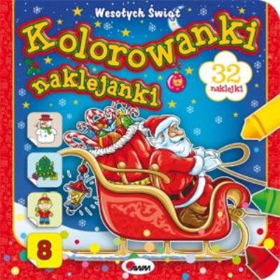 Kolorowanki, naklejanki. Wesołych świąt. Autor: praca zbiorowa. SmakLiter.pl Okładka książki Kolorowanki, naklejanki. Wesołych świąt