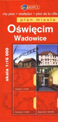 Oświęcim Wadowice plan miasta. Autor: Opracowanie zbiorowe. SmakLiter.pl Okładka książki Oświęcim Wadowice plan miasta