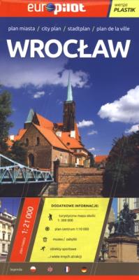 Wrocław Europilot plan miasta 1:21 000. Autor: Opracowanie zbiorowe. SmakLiter.pl Okładka książki Wrocław Europilot plan miasta 1:21 000