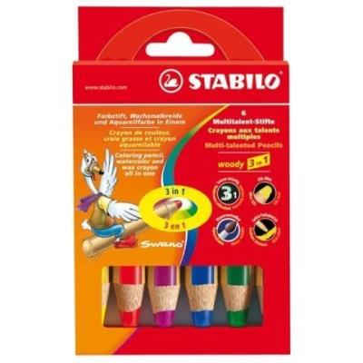 Opakowanie Kredki Woody 6 kolorów STABILO