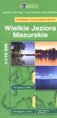 Okładka książki Wielkie Jeziora Mazurskie mapa turystyczna 1:110 000