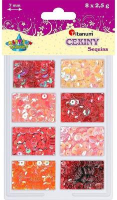 Opakowanie Cekiny 3g x 8 kolorów czerwone