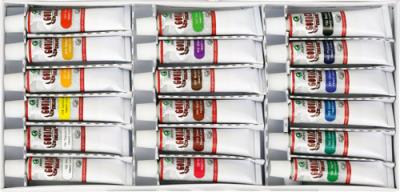 Opakowanie Farby gwasz Maries 12 ml. 18 kolorów