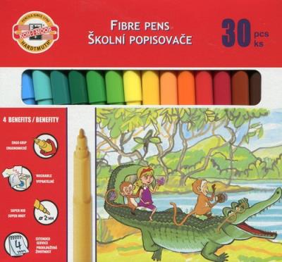 Flamastry zmywalne 30 kolorów. Wydawca: Koh-I-Noor. SmakLiter.pl Opakowanie Flamastry zmywalne 30 kolorów