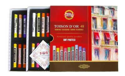 Kredki Pastele sucheToison D'or 48 kolorów. Wydawca: Koh-I-Noor. SmakLiter.pl Opakowanie Kredki Pastele sucheToison D'or 48 kolorów