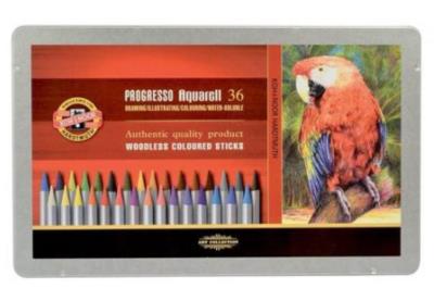 Opakowanie Kredki Progresso Aquarell 36 kolorów kasetka metalowa
