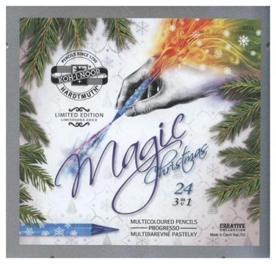 Opakowanie Kredki Progresso Magic 24 kolory w metalowej kasetce