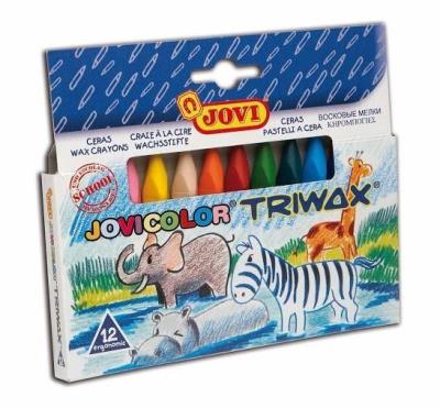 Opakowanie Kredki świecowe trójkątne 12 kolorów JOVI