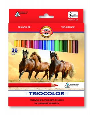Kredki Triocolor 36 kolorów. Wydawca: Koh-I-Noor. SmakLiter.pl Opakowanie Kredki Triocolor 36 kolorów