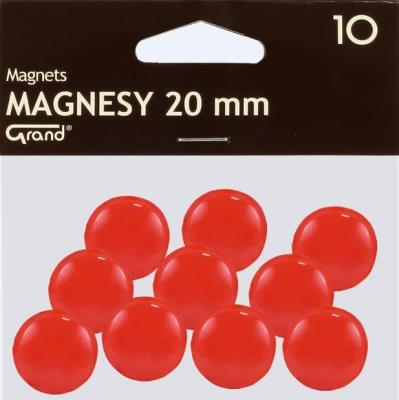 Opakowanie Magnes 20mm czerwony (10szt) GRAND