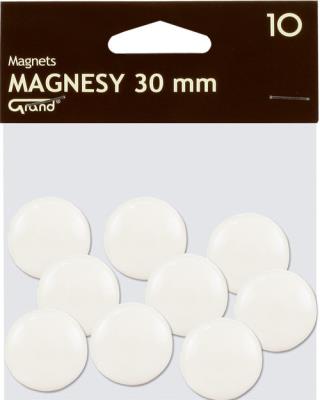 Opakowanie Magnesy 30 mm białe 10 sztuk