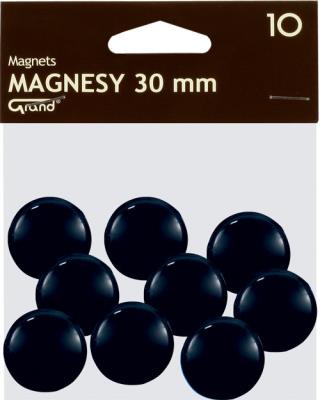 Opakowanie Magnesy 30 mm czarne 10 sztuk