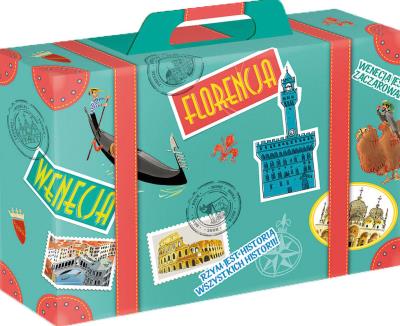 Mali odkrywcy wielkich miast. Rzym, Wenecja, Florencja. Autor: Rossi Sarah, Gilibert Giorgio. SmakLiter.pl Okładka książki Mali odkrywcy wielkich miast. Rzym, Wenecja, Florencja