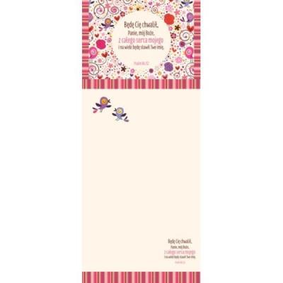 Opakowanie Notes z magnesem Będę Cię chwalił Panie mój Boże z całego serca mojego i na wieki będę sławił Twe imię