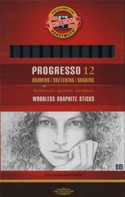 Ołówek grafitowy 8B Progresso 12 sztuk. Wydawca: Koh-I-Noor. SmakLiter.pl Opakowanie Ołówek grafitowy 8B Progresso 12 sztuk