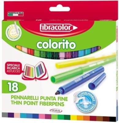 Opakowanie Pisaki Colorito 2,6mm 18 kol. FIBRACOLOR