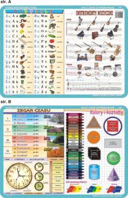 Podkładka edukacyjnaAbecadło, instrumenty muzyczne, zegar, k. Autor: inne. SmakLiter.pl Okładka książki Podkładka edukacyjnaAbecadło, instrumenty muzyczne, zegar, k