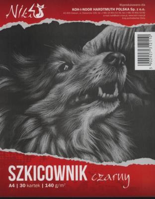 Szkicownik czarny A4 30 kartek. Wydawca: Koh-I-Noor. SmakLiter.pl Opakowanie Szkicownik czarny A4 30 kartek