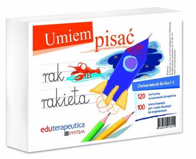 Umiem pisać Zestaw ćwiczeń dla klas 1-3. Wydawca: EI System. SmakLiter.pl Opakowanie Umiem pisać Zestaw ćwiczeń dla klas 1-3