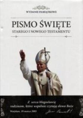 Okładka książki Biblia rocznicowa 966-2015 (papieska obwoluta)