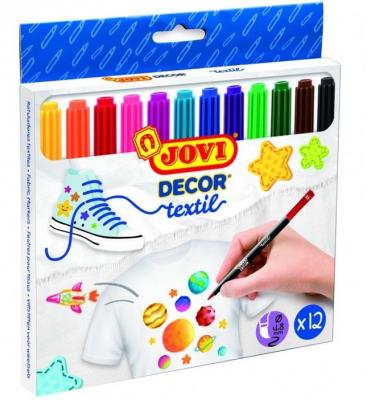 Flamastry dekoracyjne do tkanin 12 kolorów JOVI. Wydawca: JOVI. SmakLiter.pl Opakowanie Flamastry dekoracyjne do tkanin 12 kolorów JOVI