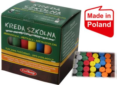 Opakowanie Kreda kolorowa gruba niebrudząca, niepyląca 50 sztuk