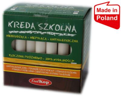 Opakowanie Kreda niepyląca, niebrudząca okrągła gruba biała 50 sztuk