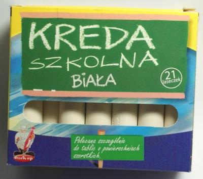 Opakowanie Kreda okrągła gruba biała 21 sztuk