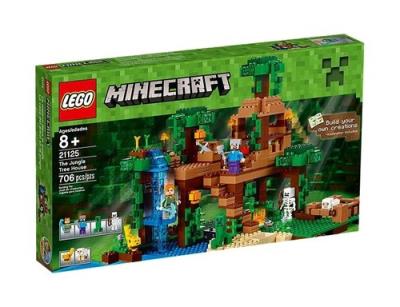 Lego Minecraft Domek na drzewie w dżungli. Autor: Minecraft. SmakLiter.pl Okładka książki Lego Minecraft Domek na drzewie w dżungli