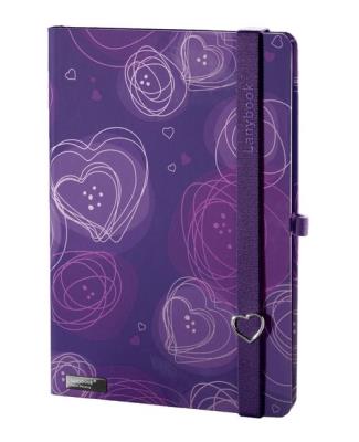 Opakowanie Notes A6 Dreamy Love fioletowy kratka