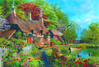 Opakowanie Puzzle Domek w kwitnącej dolinie rzecznej  4000