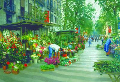 Opakowanie Puzzle Ulica La Rambla, Barcelona 5000